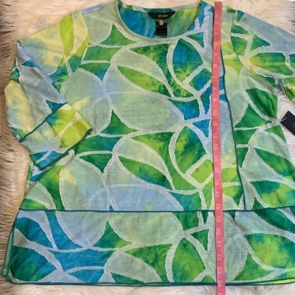 Ali Miles like new pullover Green and Blue Tie-Dye Top Size in a size XL - Picture 6 of 11